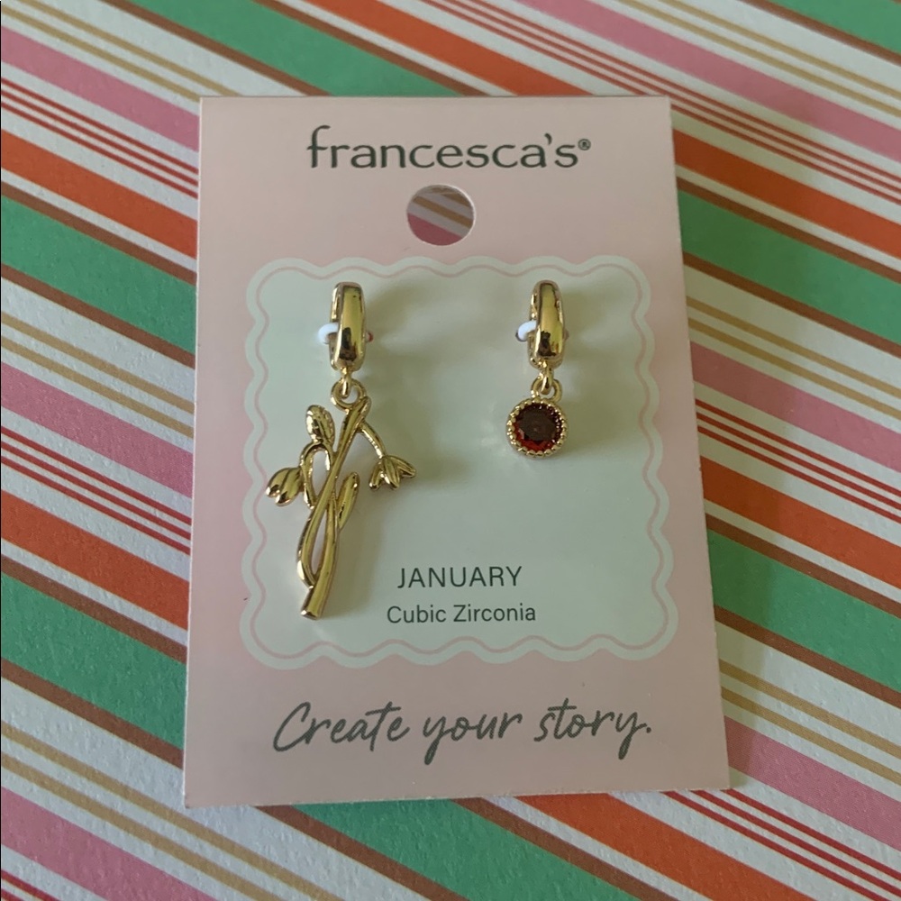 Francesca’s Charm Set- January birth stone + flower